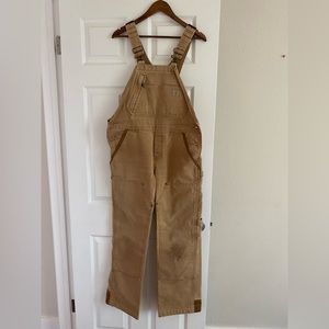 Carhartt Womens Tan Duck Bib Overalls Size 8